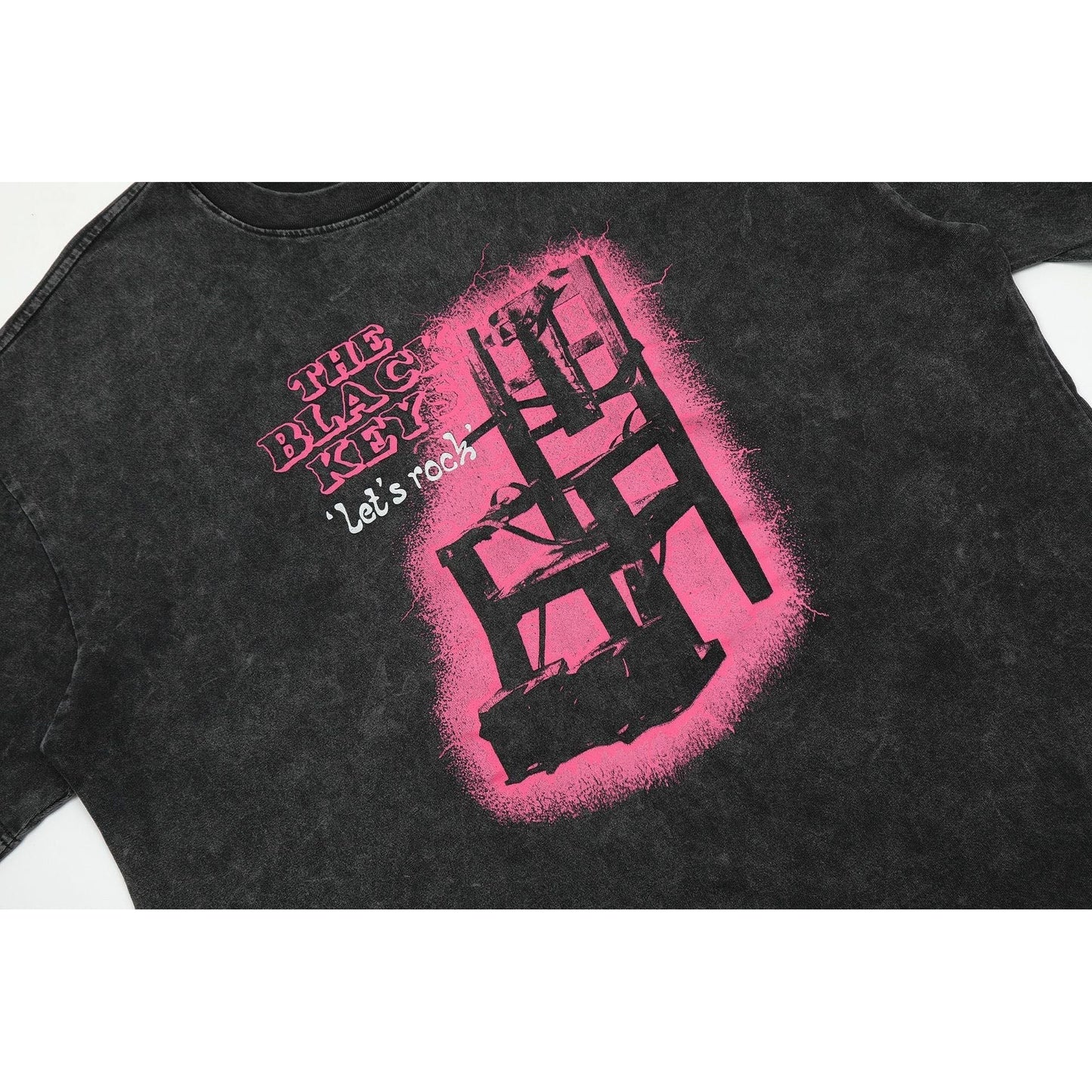 Gallery Dept T Shirts Dark Black Seat Printed Washed Distressed Short Sleeve